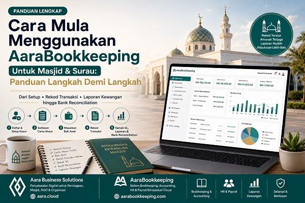 Cara Mula Menggunakan AaraBookkeeping Untuk Masjid & Surau: Panduan Langkah Demi Langkah